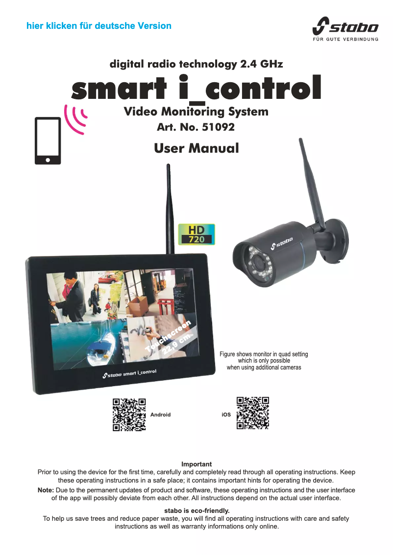 Imagen de la primera página del manual del dispositivo Smart i_control