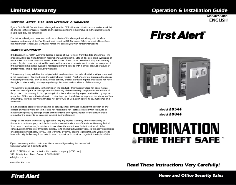 Image de la première page du manuel de l'appareil 2084F