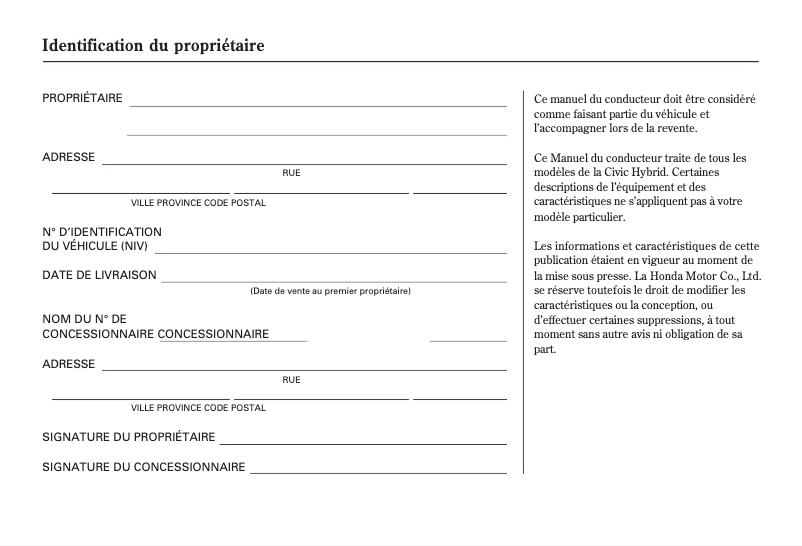 Página 1 del manual Manual de usuario Honda Civic Hybrid (2008)