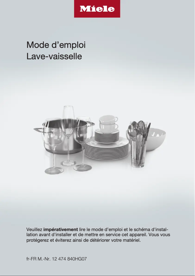 Page n°1 - Mode d'emploi Miele G 7210 SCi