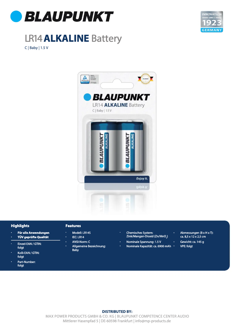 Page n°1 - Manuel utilisateur Blaupunkt LR14