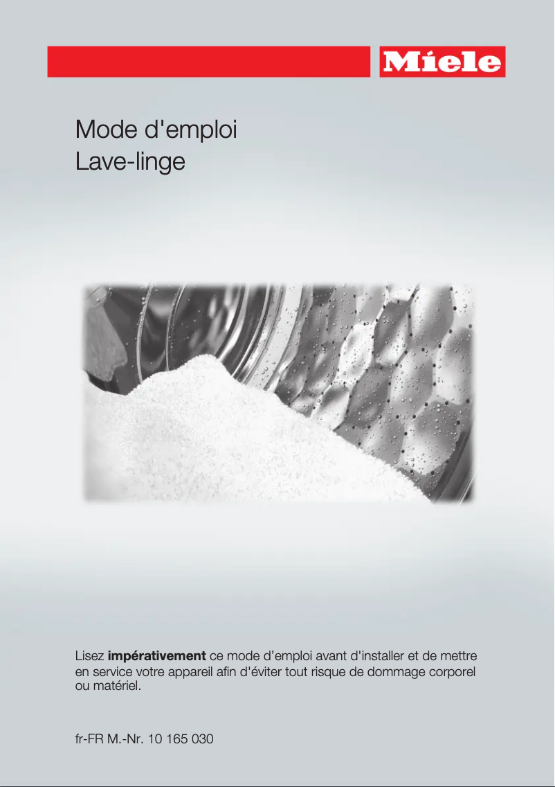 Page n°1 - Manuel utilisateur Miele WMG120