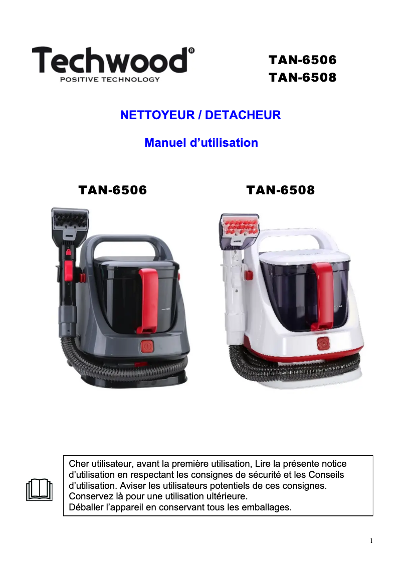 Page n°1 - Manuel utilisateur Techwood TAN-4555