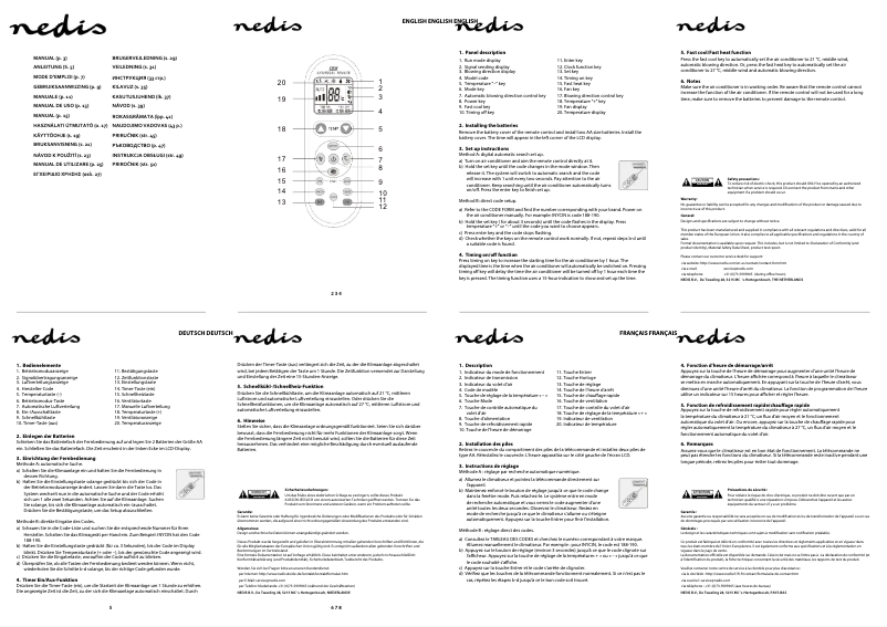 Page 1 de la notice Manuel utilisateur Nedis ACRC1WT