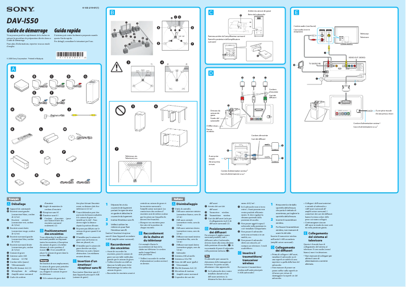 Image de la première page du manuel de l'appareil DAV-IS50