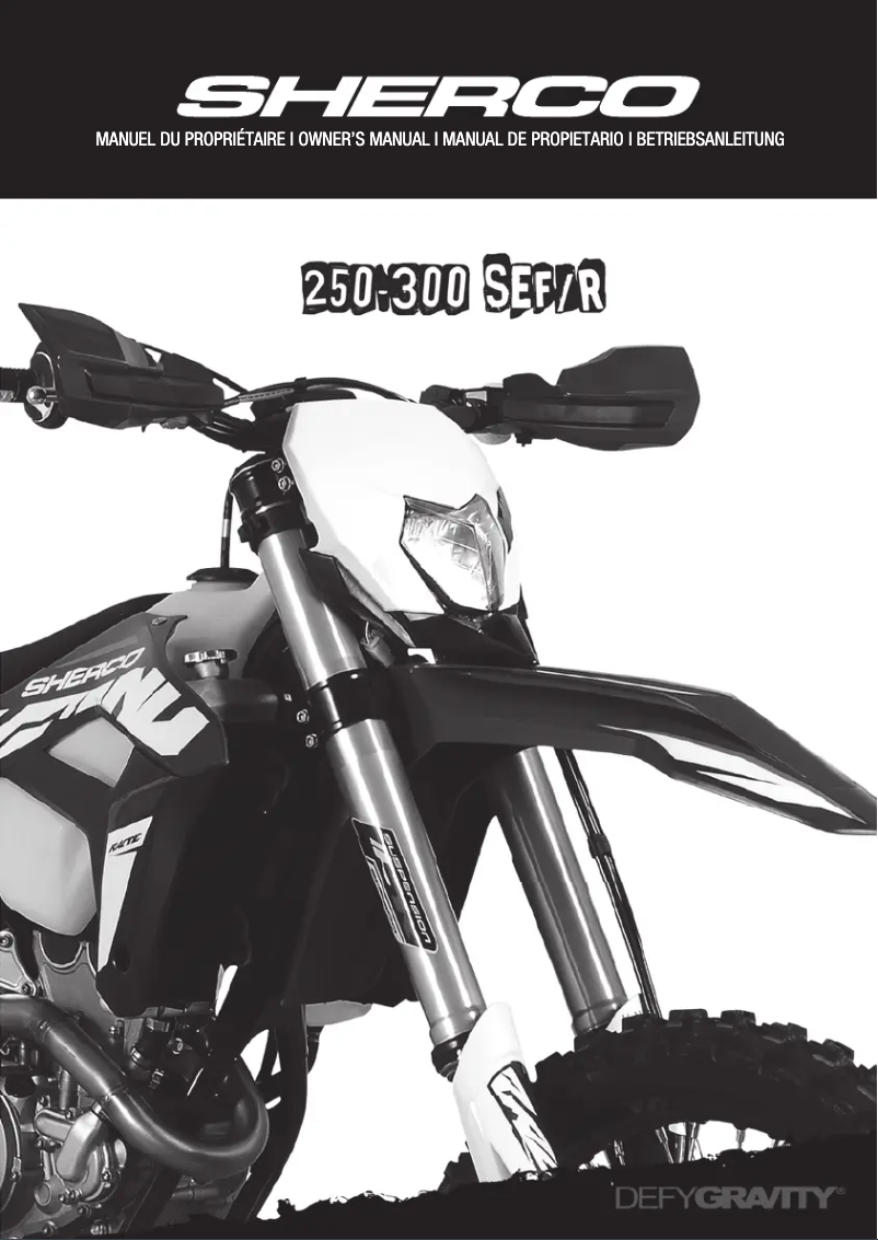 Page 1 de la notice Manuel utilisateur Sherco 250 SEF (2020)