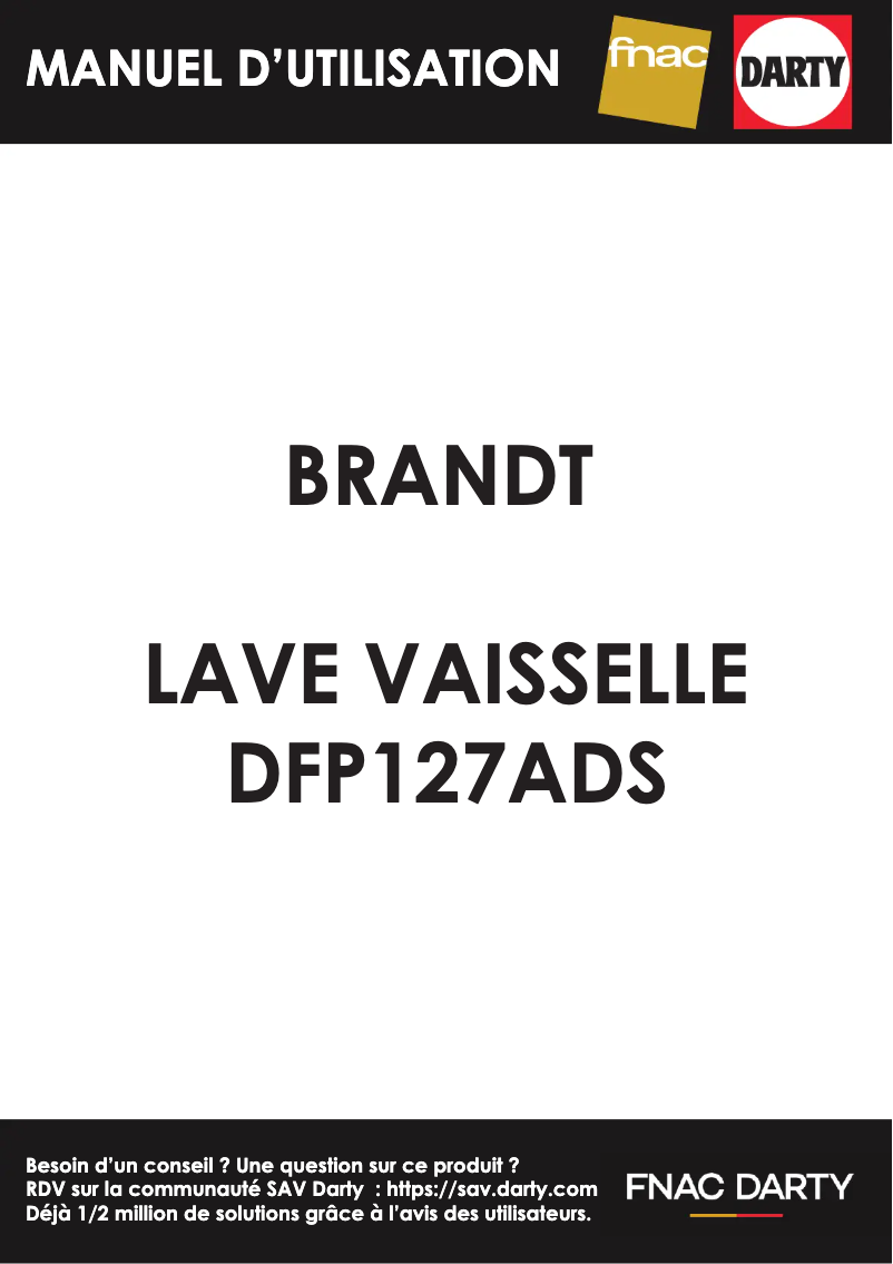 Page n°1 - Manuel utilisateur Brandt DFP127ADS
