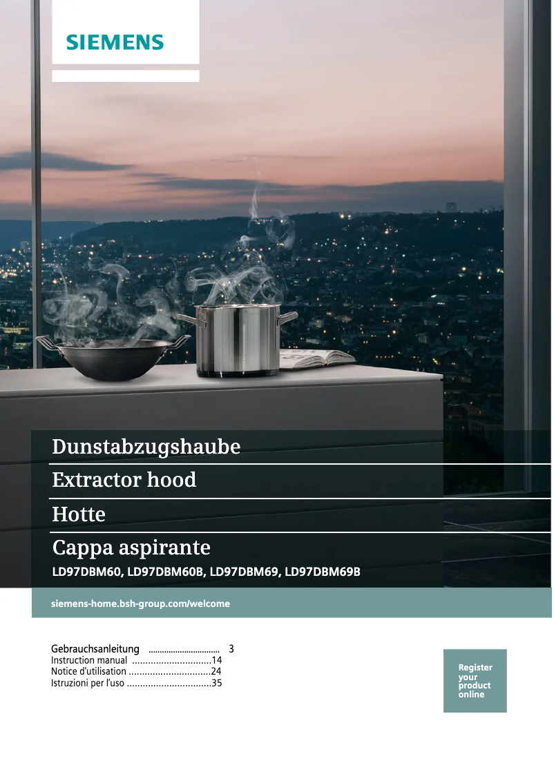 Page 1 de la notice Manuel utilisateur Siemens iQ700 LD97DBM60