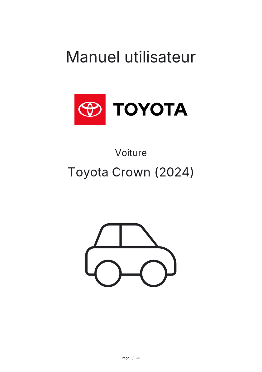 Page 1 de la notice Manuel utilisateur Toyota Crown (2024)