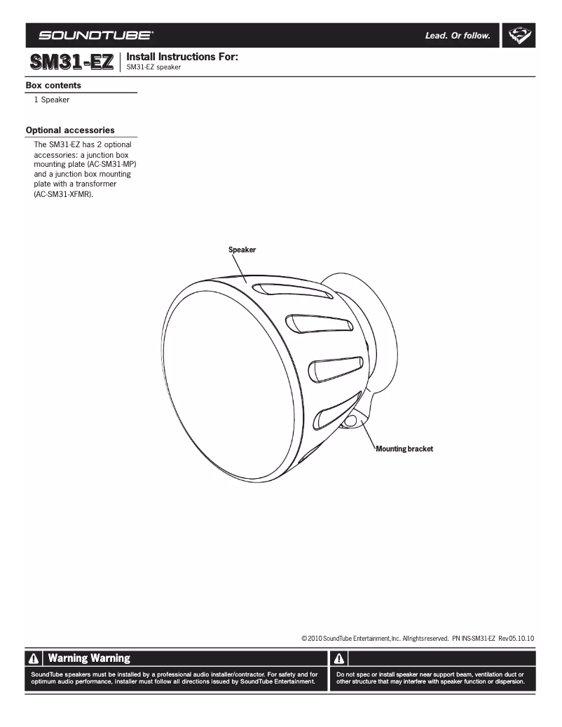 Página 1 del manual Manual de usuario SoundTube SM31-EZ