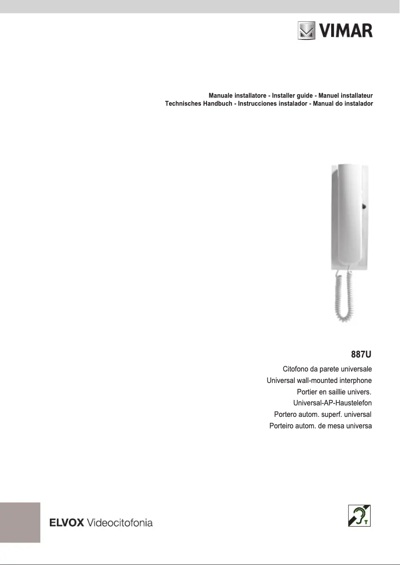 Image de la première page du manuel de l'appareil ELVOX 887U