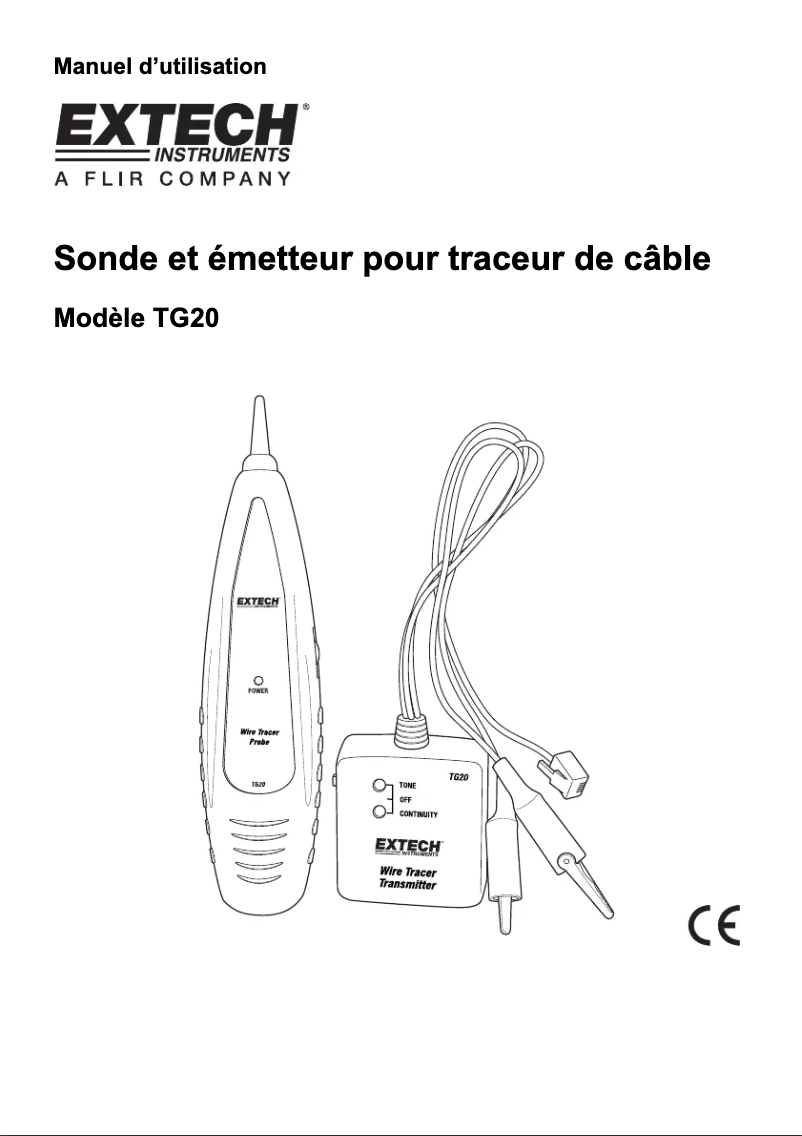 Page n°1 - Manuel utilisateur Extech TG20