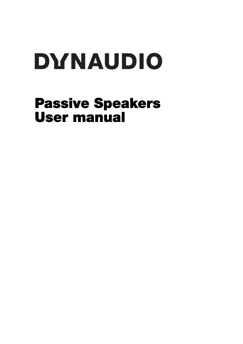 Page 1 de la notice Manuel utilisateur Dynaudio Evoke 30