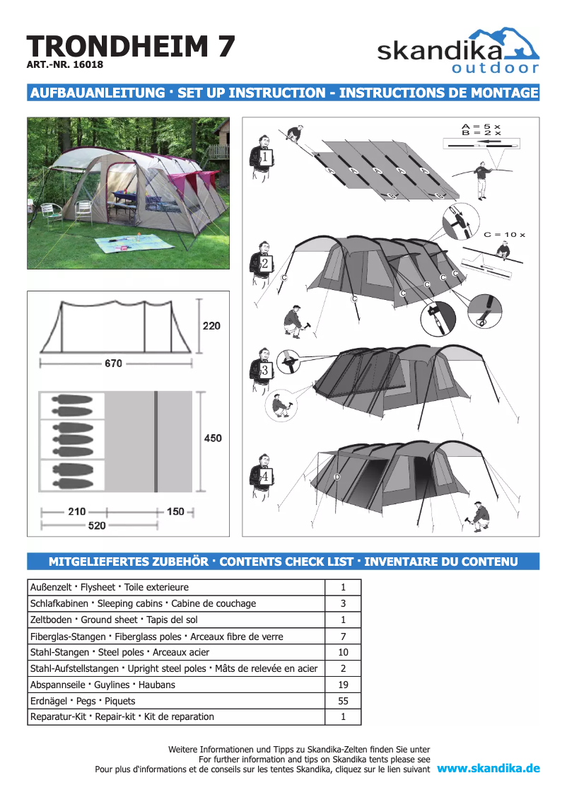 Page n°1 - Manuel utilisateur Skandika Trondheim 7