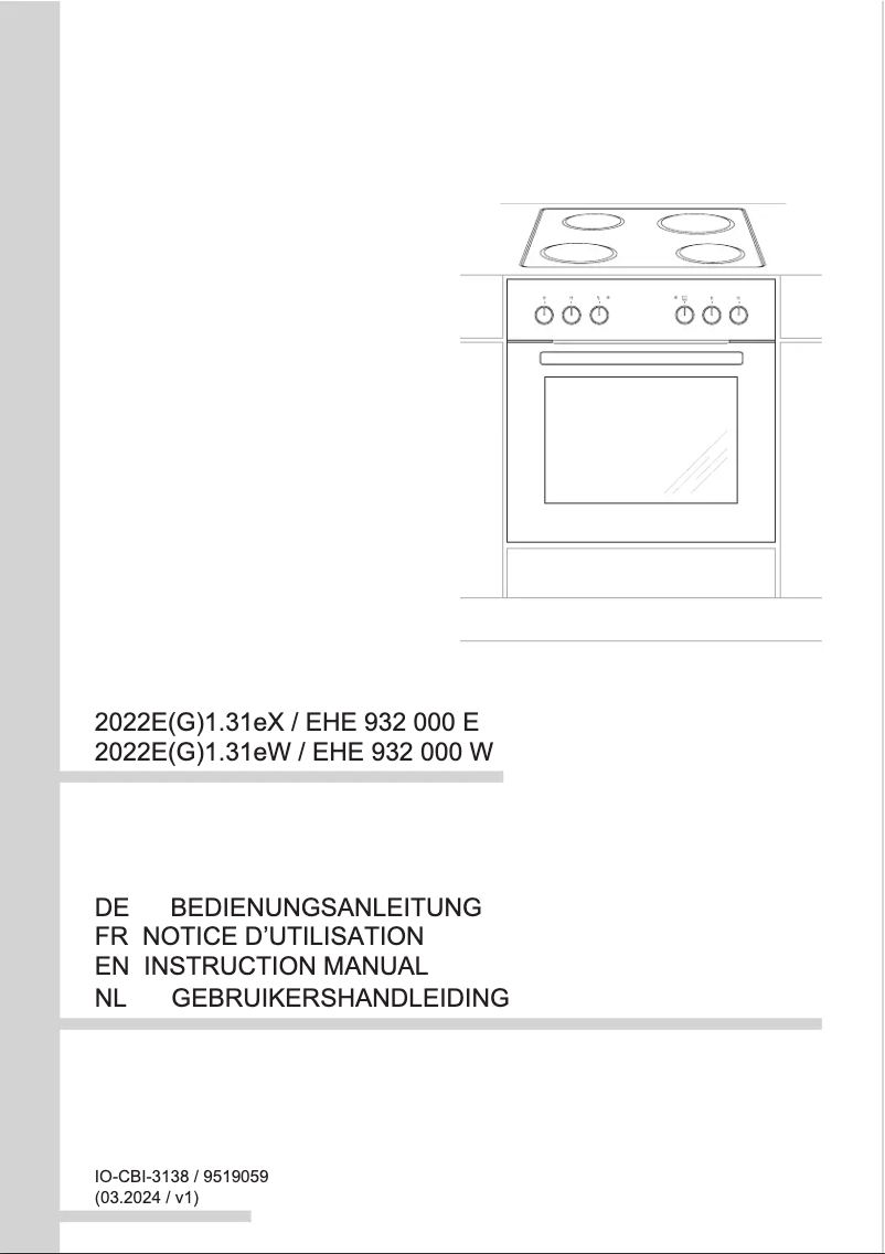 Image de la première page du manuel de l'appareil EHE 932 000 W