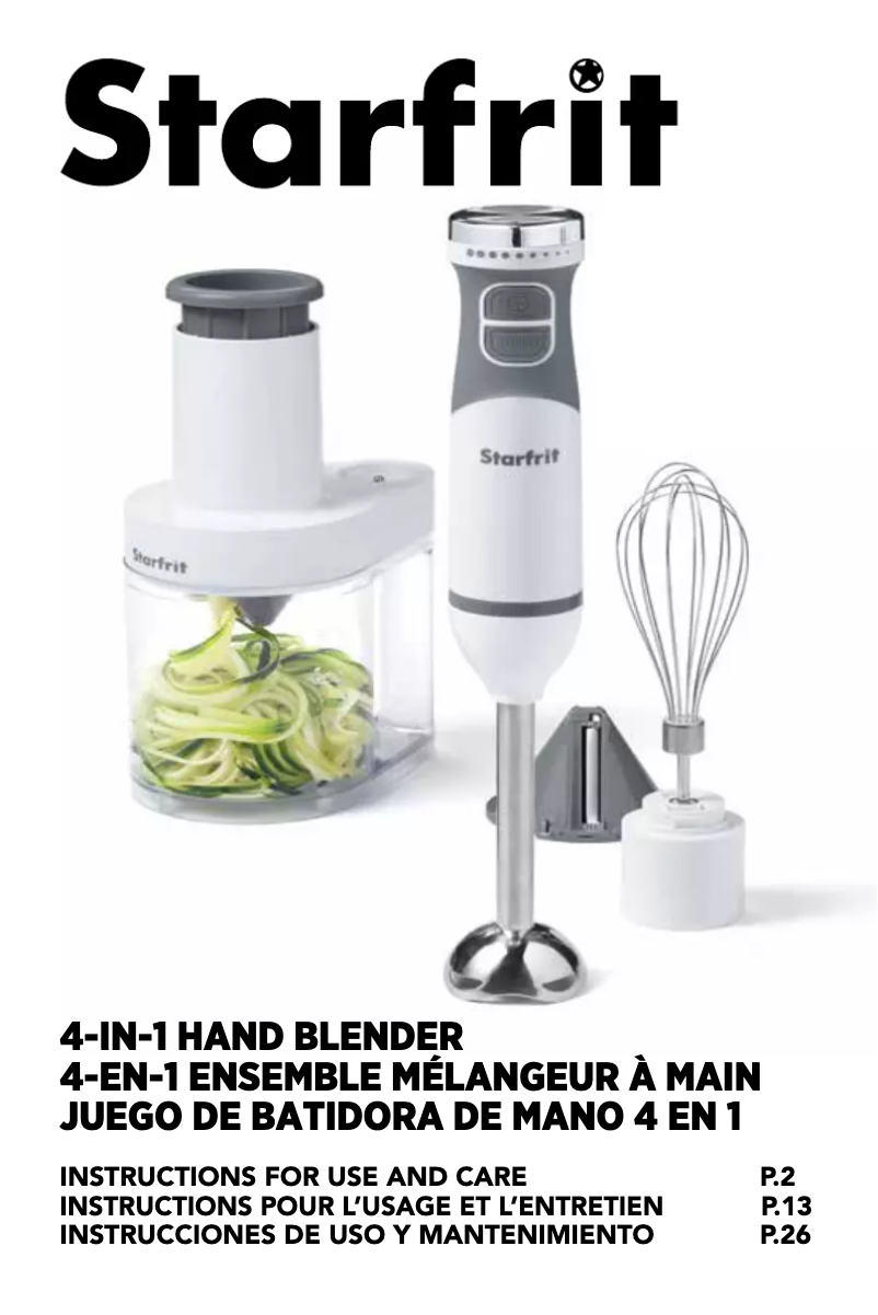 Page 1 de la notice Manuel utilisateur Starfrit 024221-002-0000