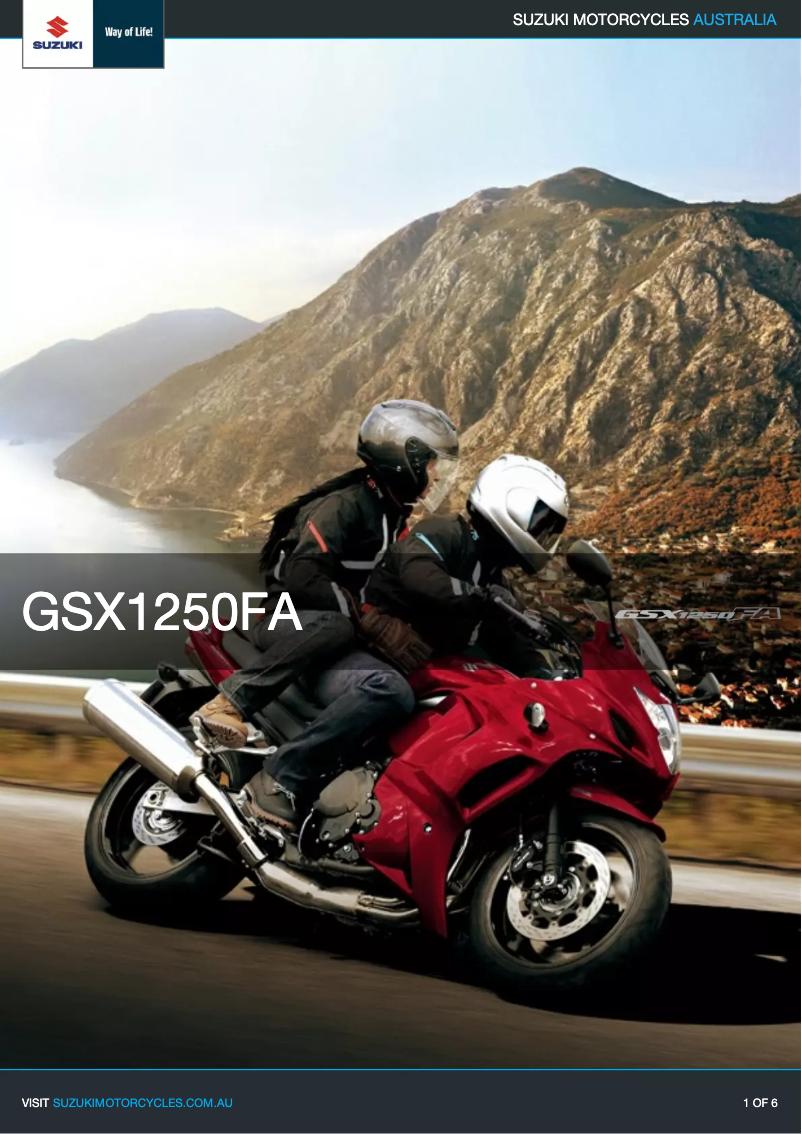 Page 1 de la notice Manuel utilisateur Suzuki GSX1250FAL0