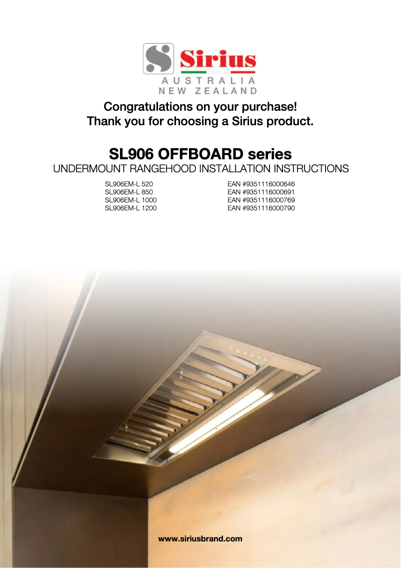 Página 1 del manual Manual de usuario Sirius SL906 EM-L 1200