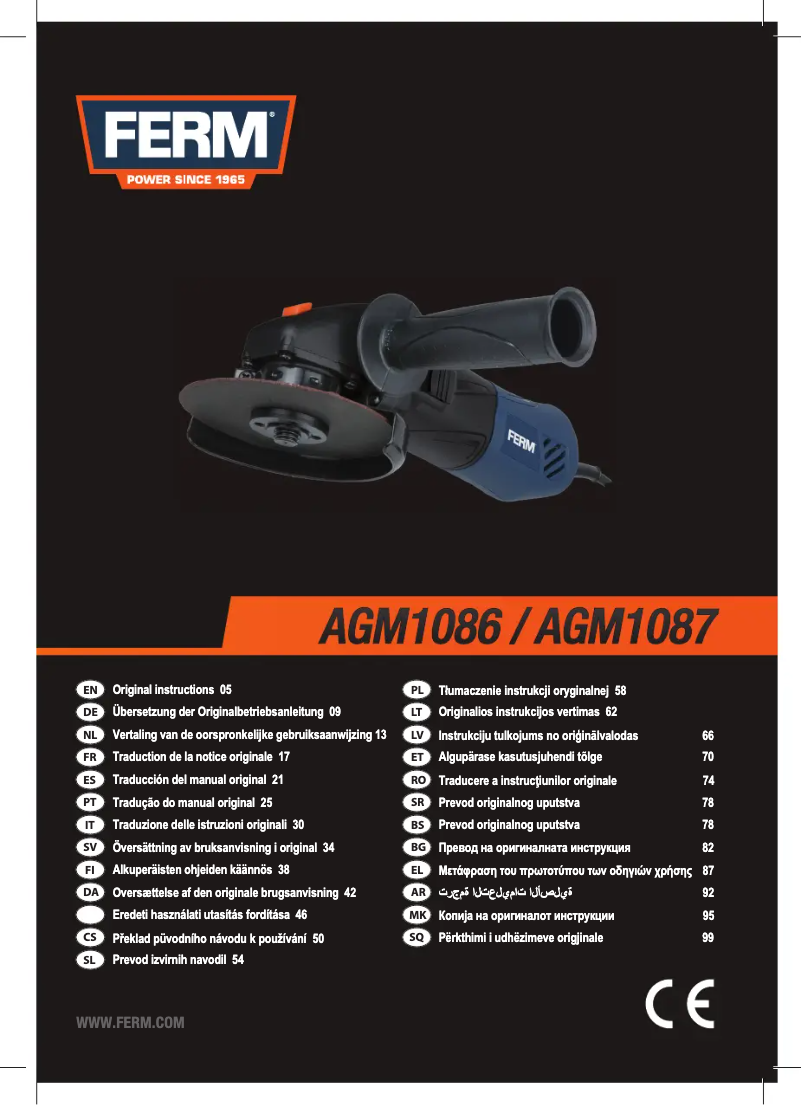 Page 1 de la notice Manuel utilisateur Ferm AGM1087