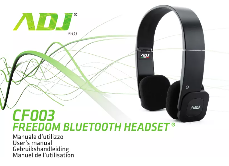 Page 1 de la notice Manuel utilisateur Adj CF003