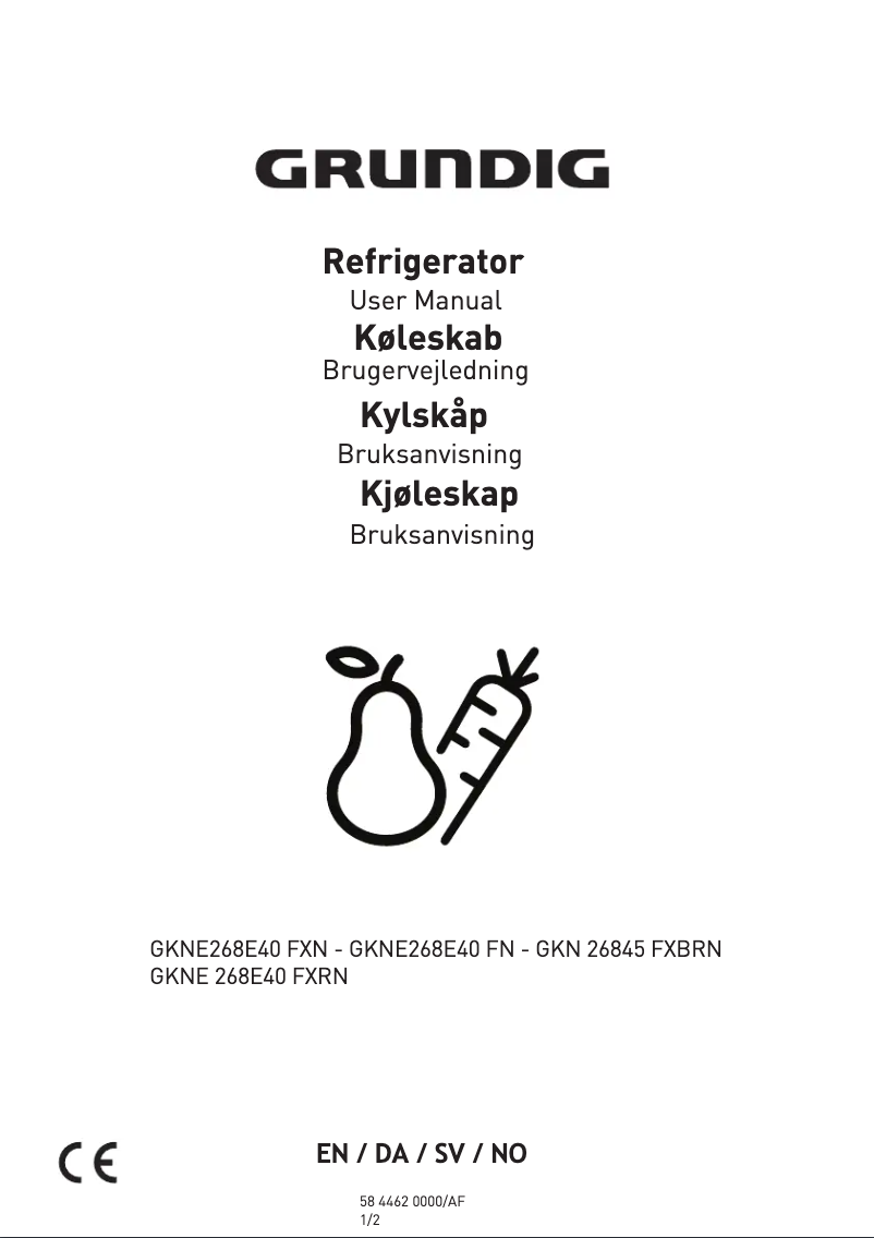 Page 1 de la notice Manuel utilisateur Grundig GKNE 268E40 FXRN