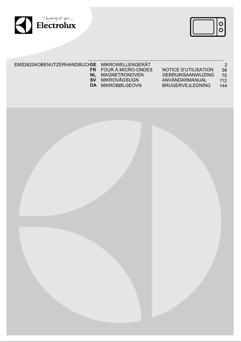 Page n°1 - Manuel utilisateur Electrolux EMS26204O