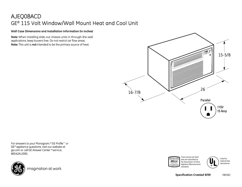 Imagen de la primera página del manual del dispositivo AJEQ08ACD