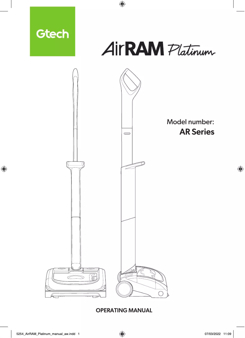 Image de la première page du manuel de l'appareil AirRam Platinum AR46