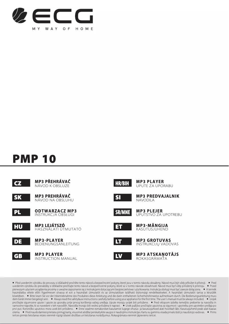 Image de la première page du manuel de l'appareil PMP 10