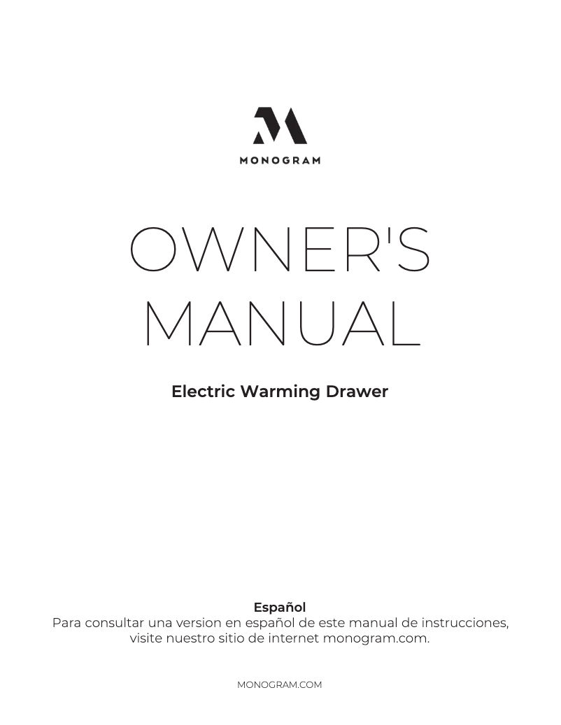 Page n°1 - Manuel utilisateur Monogram ZKW700PSNSS