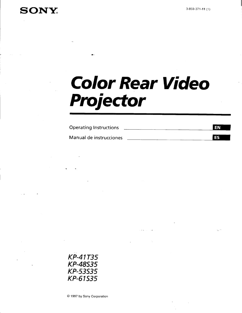 Page 1 de la notice Manuel utilisateur Sony KP-61S35