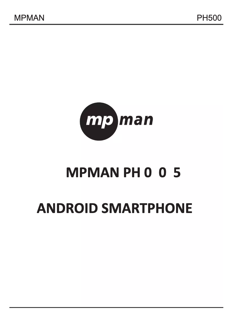 Página 1 del manual Manual de usuario Mpman PH500