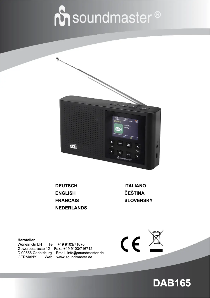 Image de la première page du manuel de l'appareil DAB165