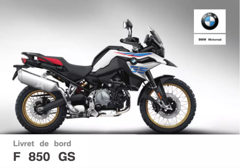 Image de la première page du manuel de l'appareil F 850 GS (2018)