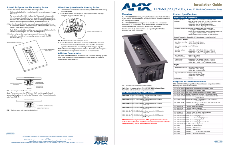 Page n°1 - Mode d'emploi AMX HPX-1200