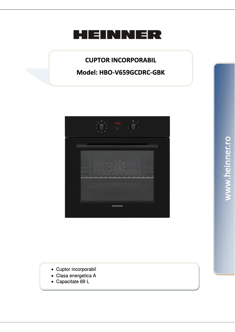 Page 1 de la notice Manuel utilisateur Heinner HBO-V659GCDRC-GBK