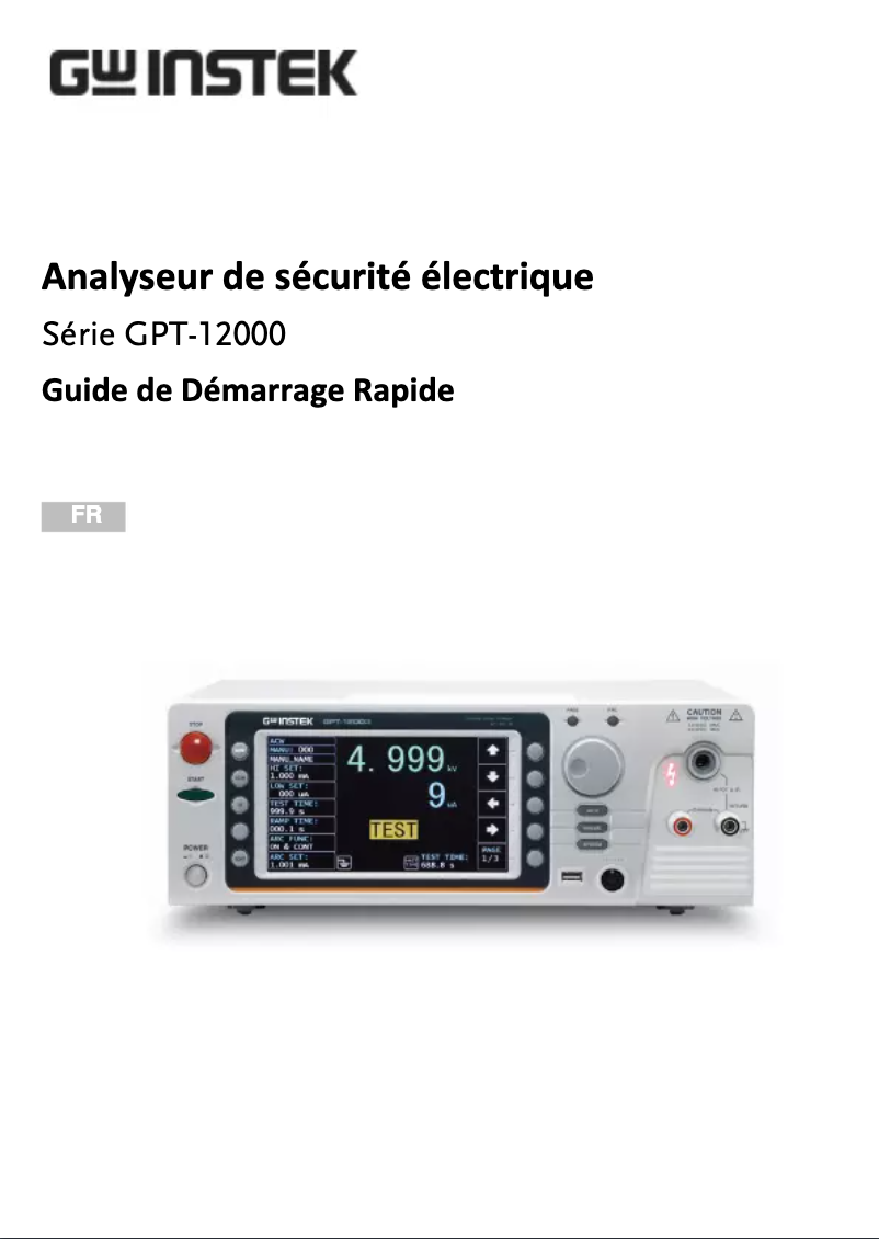 Page n°1 - Manuel utilisateur GW Instek GPT-12004