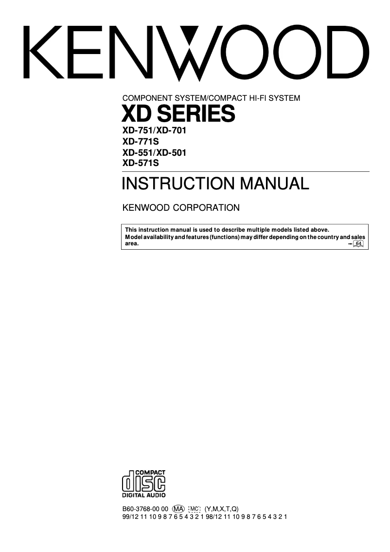 Página 1 del manual Manual de usuario Kenwood XD-751
