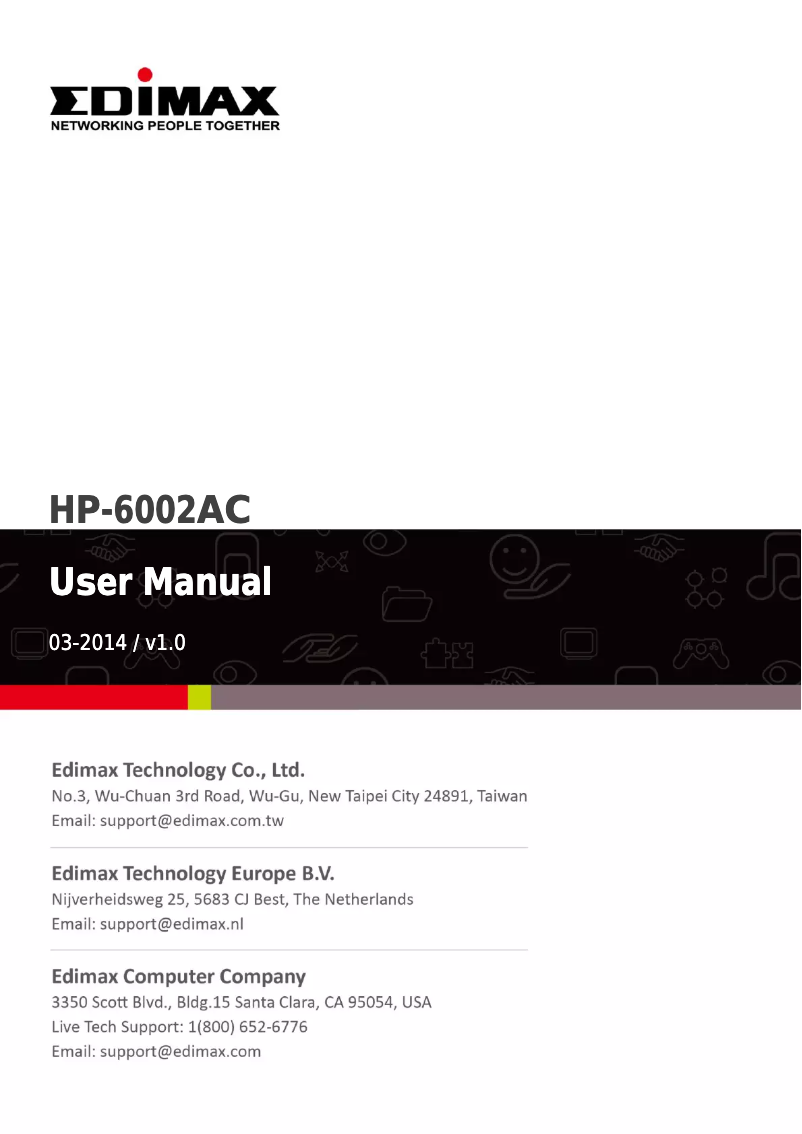 Page n°1 - Manuel utilisateur Edimax HP-6002AC