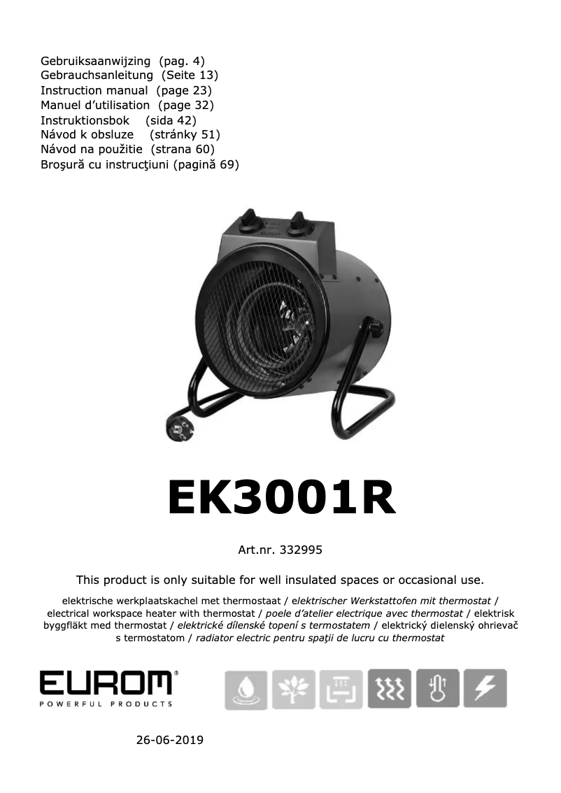 Página 1 del manual Manual de usuario Eurom EK3001R