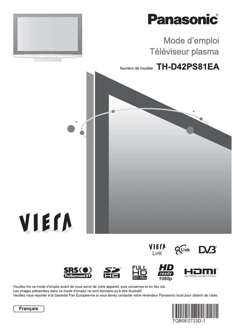 Image de la première page du manuel de l'appareil TH-D42PS81EA