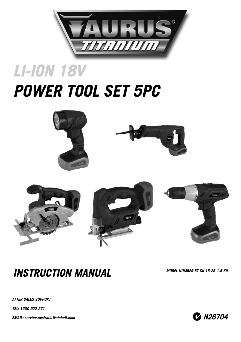 Page n°1 - Manuel utilisateur Workzone BT-CK 18 2B-1,5 KIT