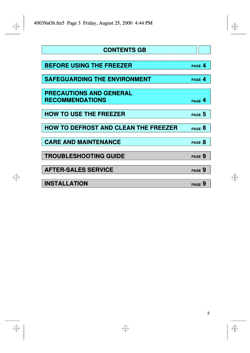 Page n°1 - Manuel utilisateur Whirlpool AFG 304/G-TK