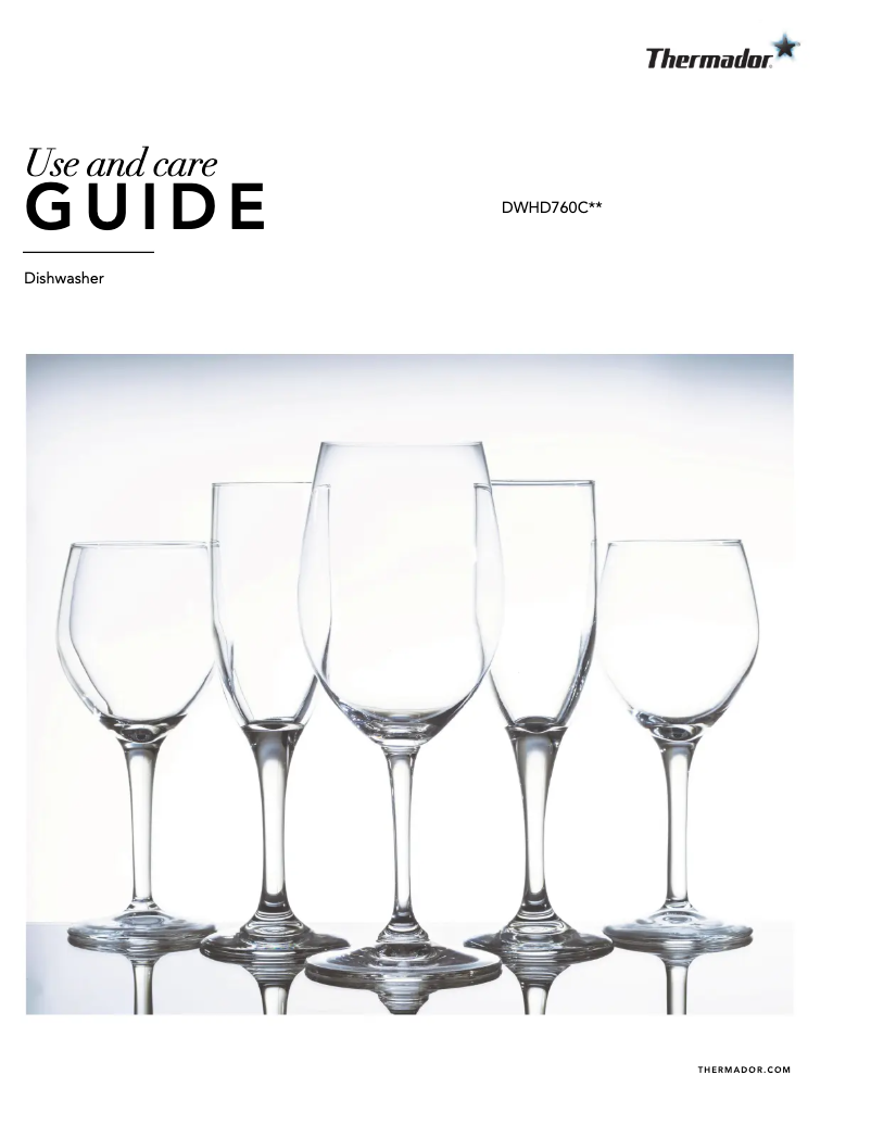 Page 1 of the manual User Manual Thermador DWHD760CPR