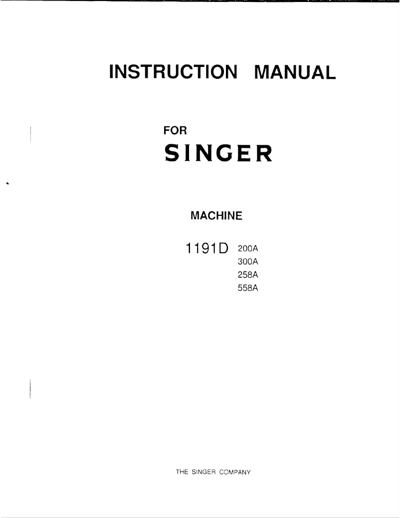 Page 1 de la notice Manuel utilisateur Singer 1191D