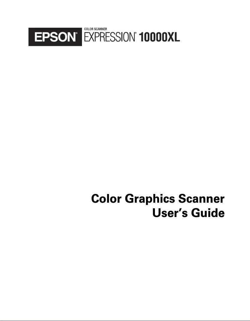 Page 1 de la notice Manuel utilisateur Epson Expression 10000XL