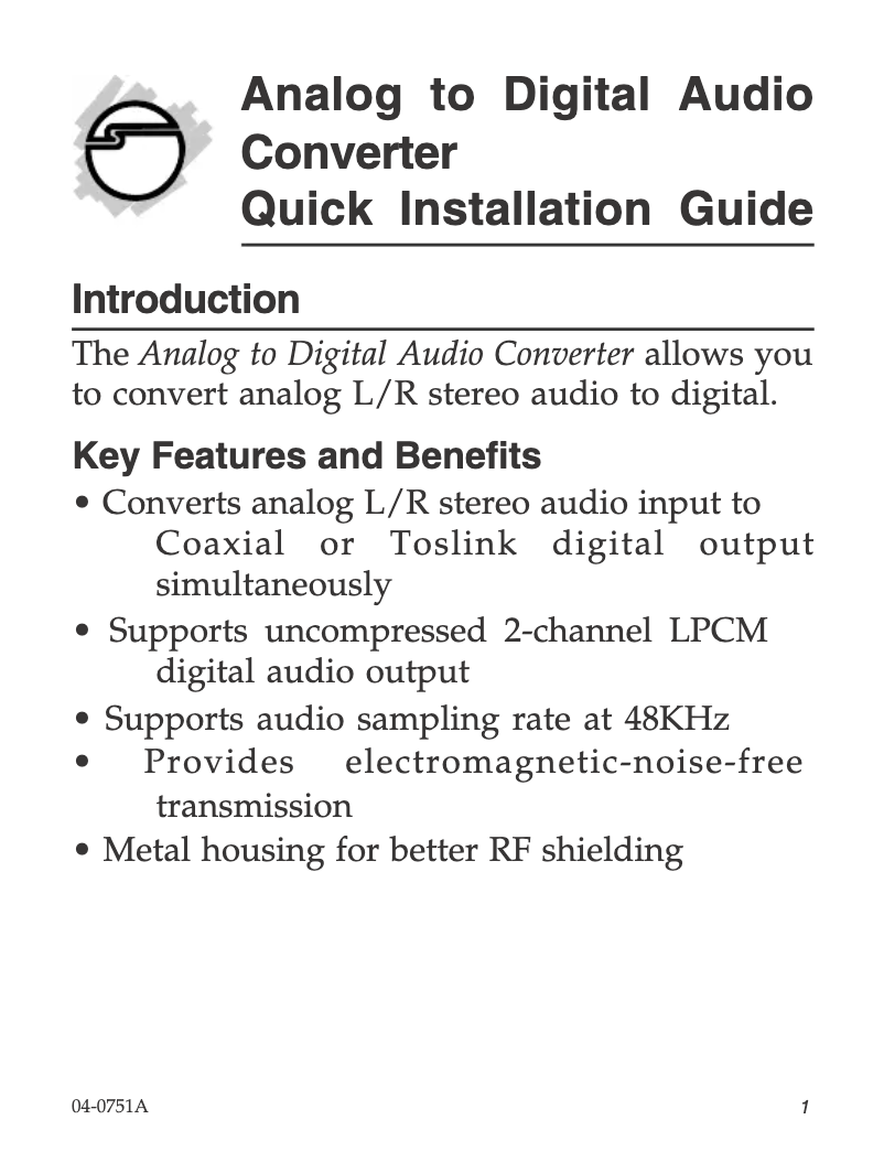 Image de la première page du manuel de l'appareil CE-CV0111-S1