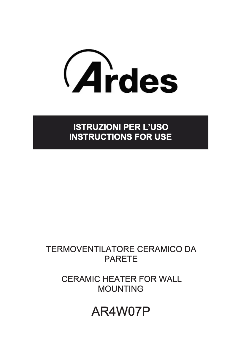 Página 1 del manual Manual de instrucciones Ardes AR4W07P