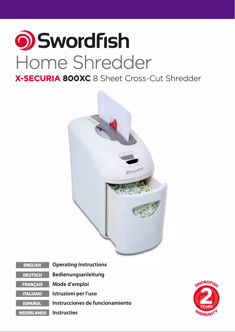 Página 1 del manual Manual de usuario Swordfish X-Securia 800XC