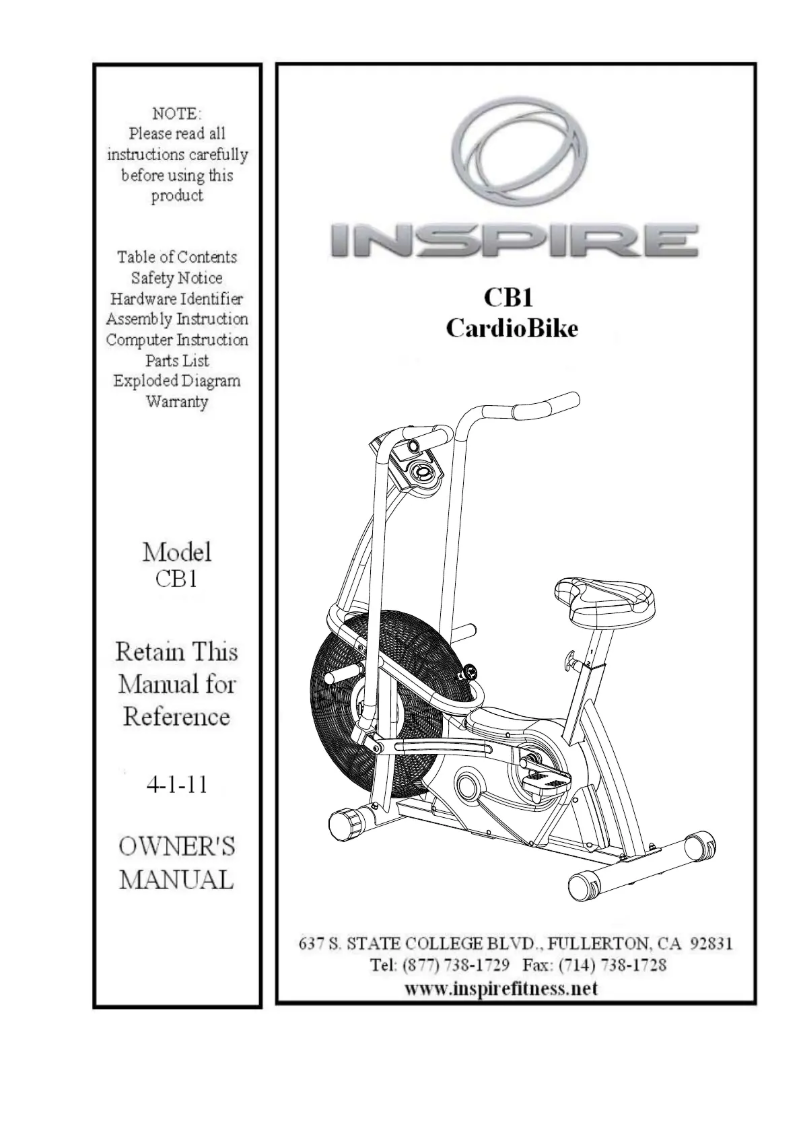 Page n°1 - Manuel utilisateur Inspire CB1